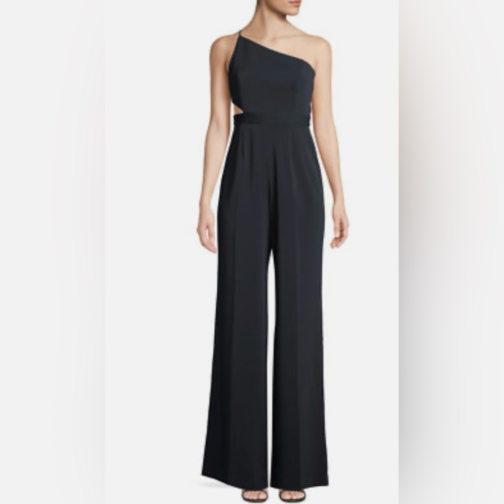 JAYGODFREY Jay Godfrey Jumpsuits Cunningham Crepe Cutout Wide Leg Black size 2